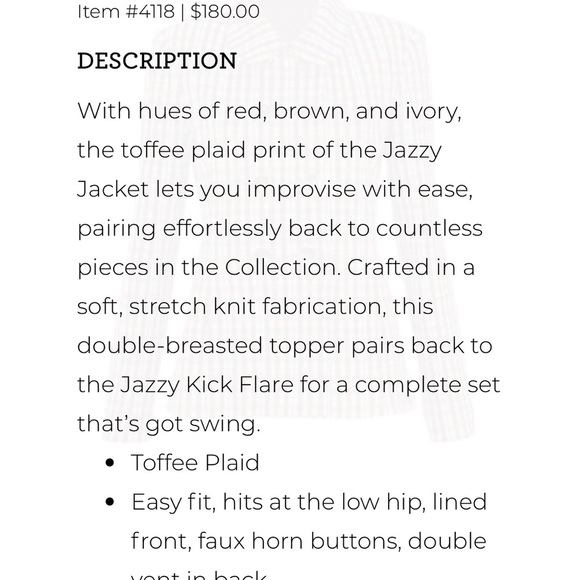 CAbi Jazzy Jacket-Toffee Plaid Blazer Sz M Preppy Office Old Money Academia - Picture 2 of 11